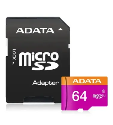 تصویر  کارت حافظه میکرو اس دی ای دیتا مدل UHS-I R80 همراه با آداپتور ظرفیت 64 گیگابایت