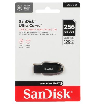فلش مموری سن دیسک مدل Ultra Curve CZ550 USB 3.2 ظرفیت 256 گیگابایت