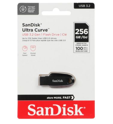 تصویر  فلش مموری سن دیسک مدل Ultra Curve CZ550 USB 3.2 ظرفیت 256 گیگابایت