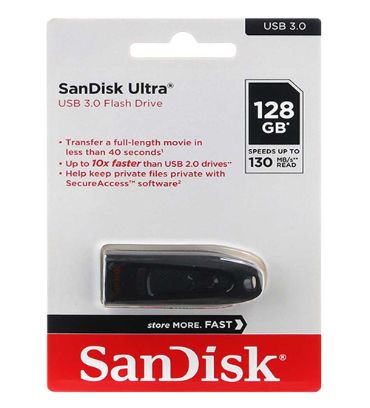 فلش مموری سن دیسک مدل Ultra USB 3.0 ظرفیت 128 گیگابایت