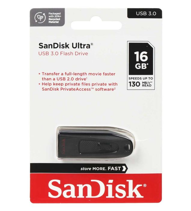 تصویر  فلش مموری سن دیسک مدل Ultra USB 3.0 ظرفیت 16 گیگابایت