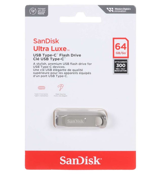 تصویر  فلش مموری سن دیسک مدل Ultra Luxe USB Type-C USB 3.1 ظرفیت 64 گیگابایت