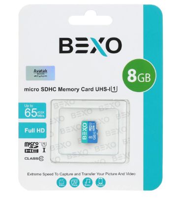 کارت حافظه microSDHC بکسو مدل 433X کلاس 10 استاندارد UHS-I U1 سرعت 65MB/s ظرفیت 8 گیگابایت