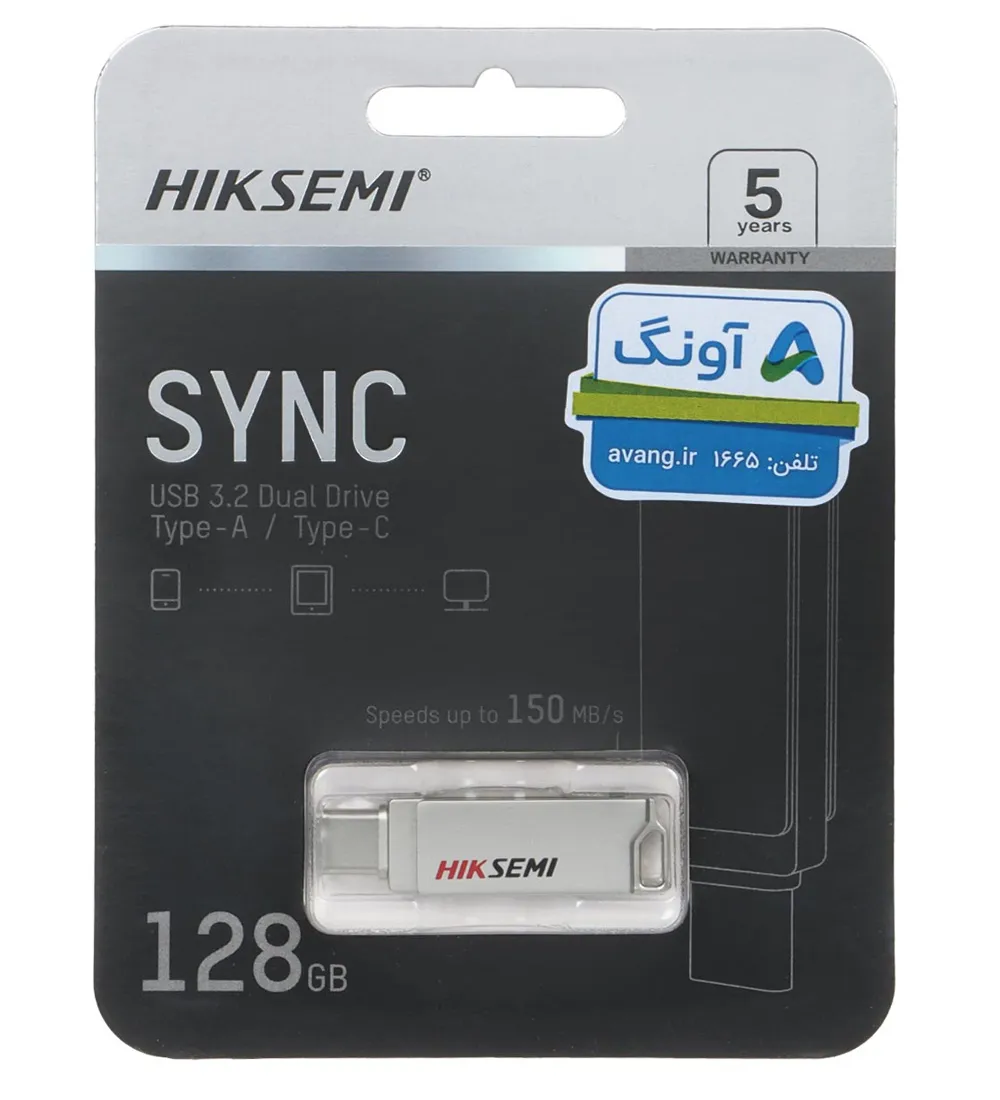 تصویر  فلش مموری هایک سمی مدل Sync USB 3.2 Type-C ظرفیت 128 گیگابایت