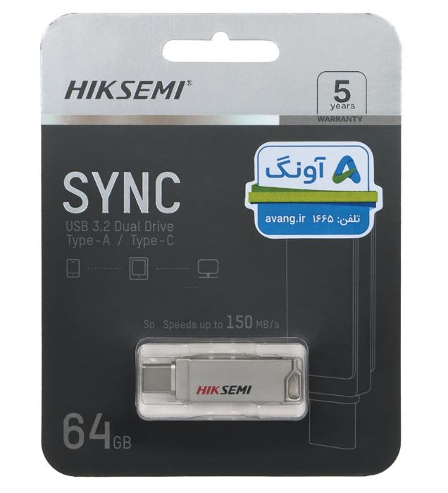تصویر  فلش مموری هایک سمی مدل Sync USB 3.2 Type-C ظرفیت 64 گیگابایت
