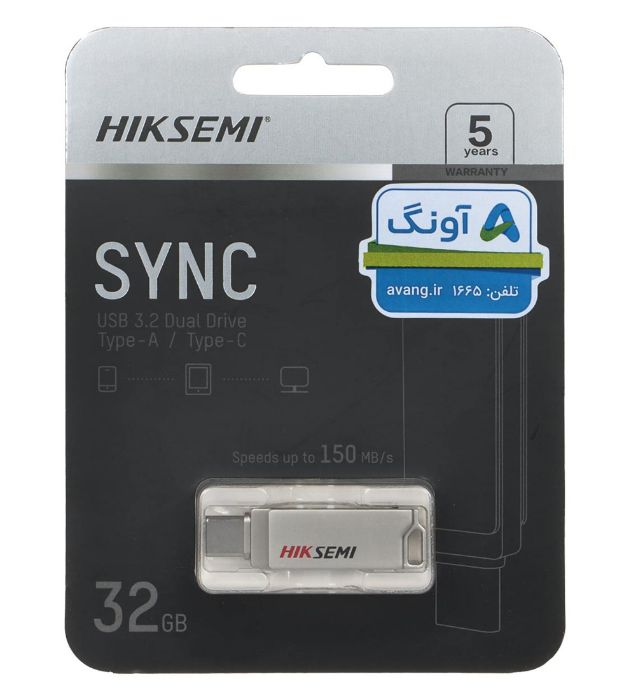 تصویر  فلش مموری هایک سمی مدل Sync USB 3.2 Type-C ظرفیت 32 گیگابایت