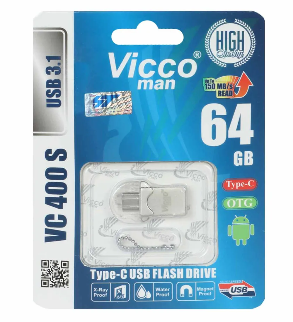 تصویر  فلش مموری ویکومن مدل VC400 S USB 3.1 Type-c OTG ظرفیت 64 گیگابایت