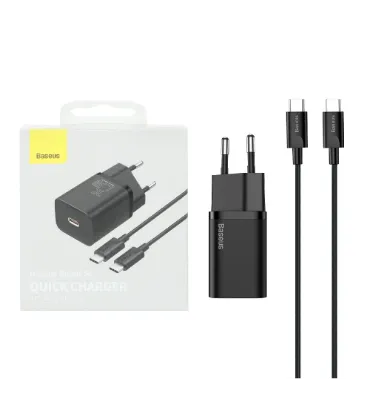 تصویر شارژر دیواری بیسوس 25 وات مدل TZCCSUP-L01 به همراه کابل شارژ Type-C