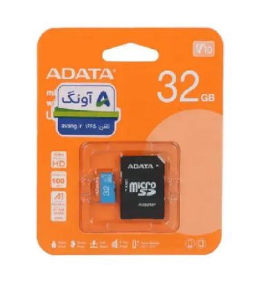 تصویر  کارت حافظه ای دیتا مدل ADATA MICRO SDXC UHS-I V10 R100W25+ADP به همراه آداپتور ظرفیت 32 گیگابایت