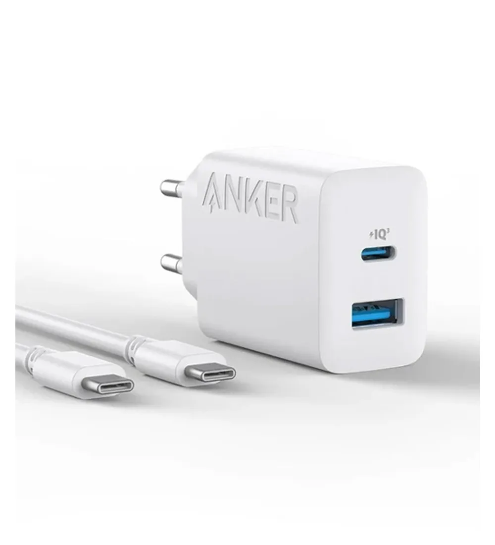 تصویر  شارژر دیواری 20W انکر مدل PowerPort B2348 به همراه کابل شارژ  USB-C به USB-C