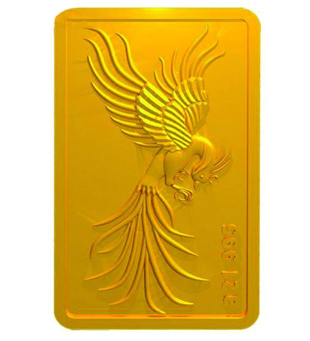 تصویر  شمش طلا 24 عیار یک گرمی ایران شمش مدل سیمرغ