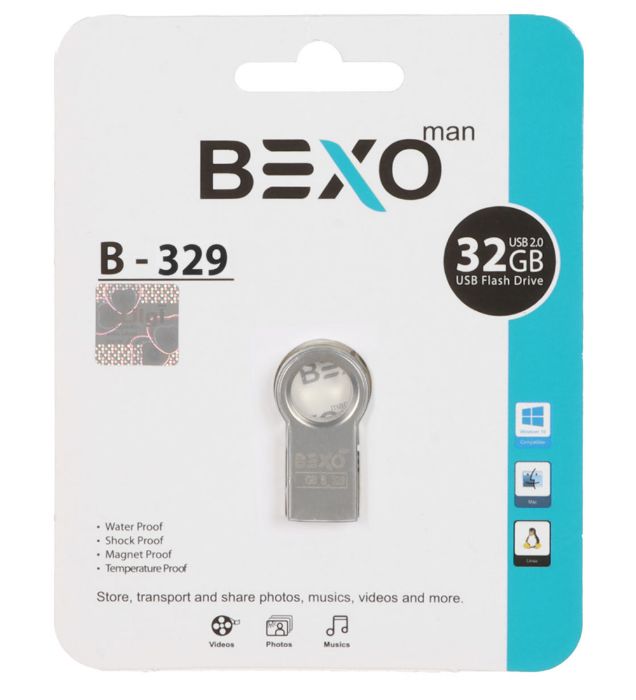 تصویر  فلش مموری بکسو مدل B-329 USB 2.0 ظرفیت 32 گیگابایت