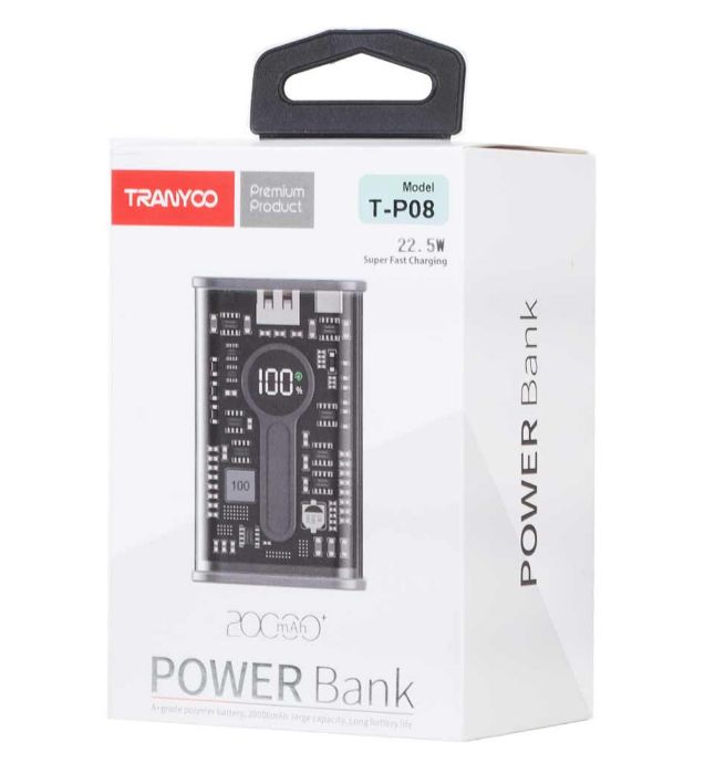 تصویر  پاوربانک 22.5W ترانیو مدل T-P08 ظرفیت 20000 میلی آمپر ساعت