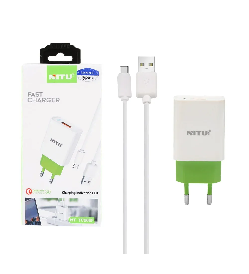 تصویر  شارژر دیواری فست تک پورت نیتو مدل NT-TC066F به همراه کابل شارژ Type-C