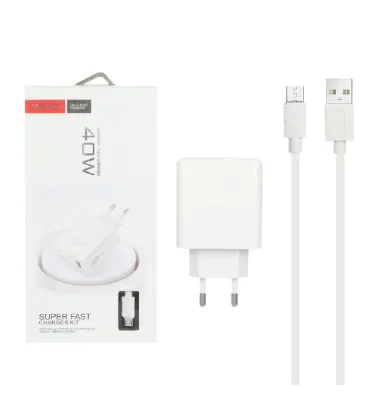 تصویر  شارژر دیواری فست تک پورت ترانیو مدل EU4-V 40W به همراه کابل شارژ اندروید