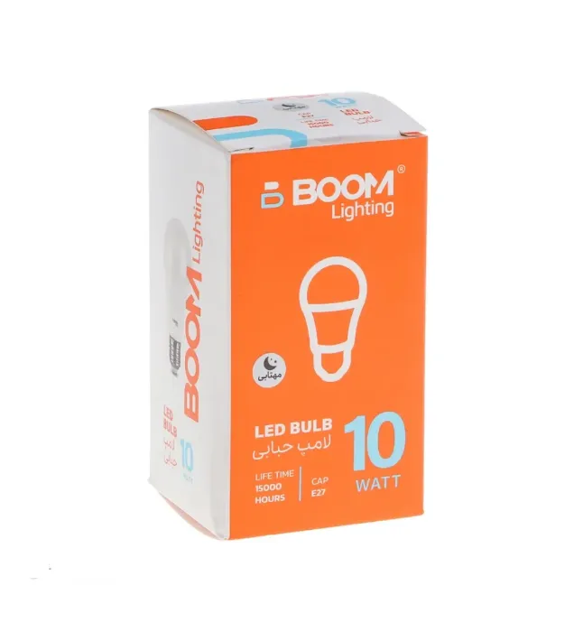 تصویر  لامپ ال ای دی 10 وات بوم لایتینگ مدل حبابی پایه E27 بسته 2 عددی