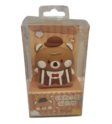 تصویر  لاک غلط گیر نواری فانتزی مدل خرس قهوه ای