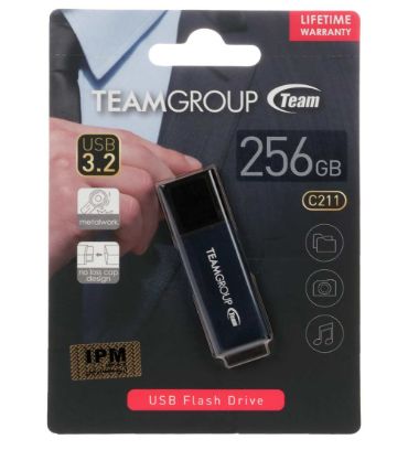 فلش مموری تیم گروپ مدل C211 USB 3.2 ظرفیت 256 گیگابایت