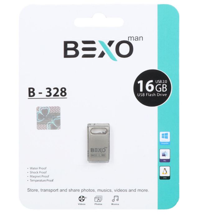 تصویر  فلش مموری بکسو مدل B-328 USB 2.0 ظرفیت 16 گیگابایت