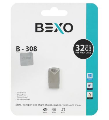 تصویر  فلش مموری بکسو مدل B-308 USB 2.0 ظرفیت 32 گیگابایت