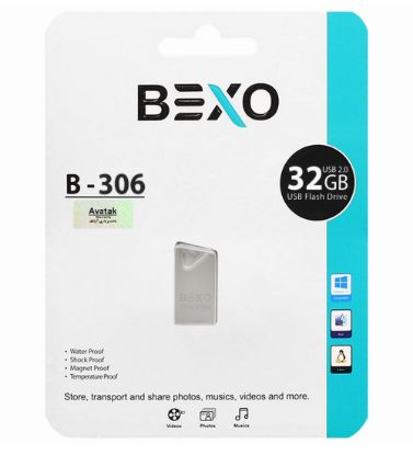 تصویر  فلش مموری بکسو مدل B-306 USB 2.0 ظرفیت 32 گیگابایت