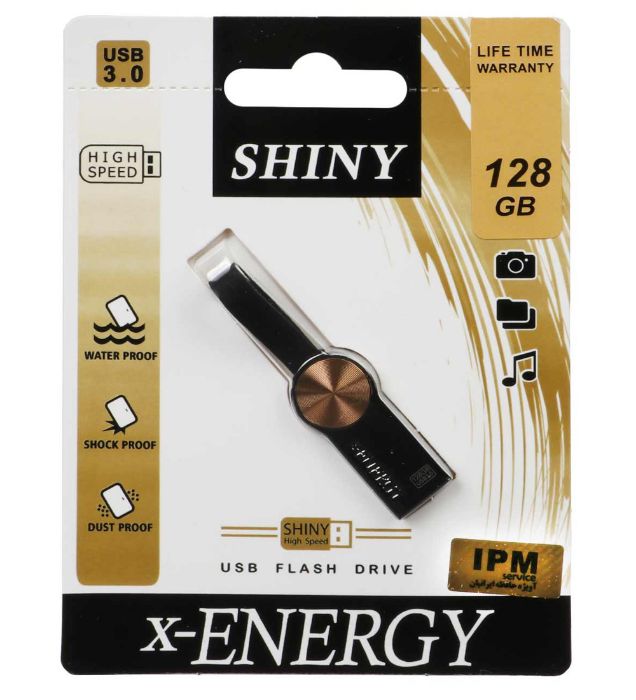 تصویر  فلش مموری ایکس انرژی مدل Shiny USB 3.0 ظرفیت 128 گیگابایت
