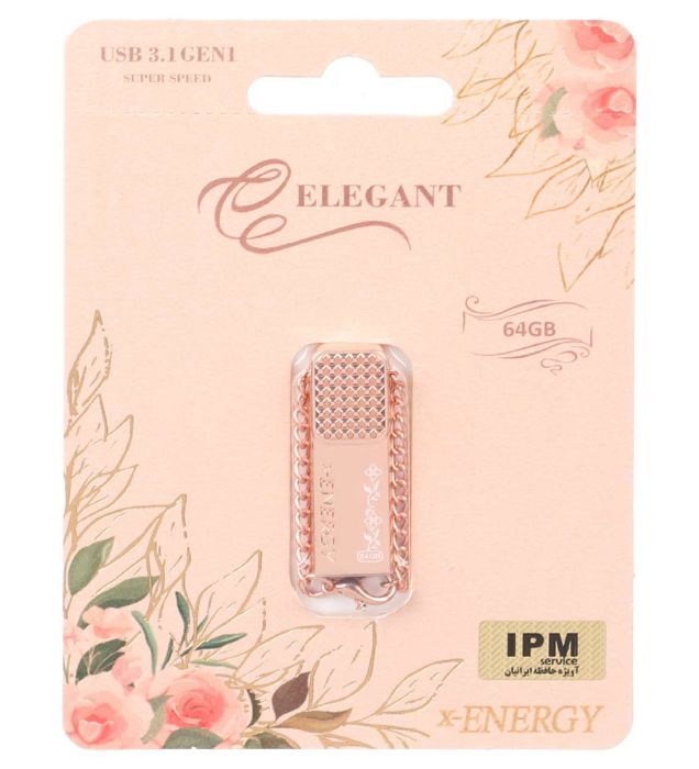 تصویر  فلش مموری ایکس انرژی مدل ELEGANT USB 3.1 ظرفیت 64 گیگابایت