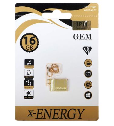 تصویر  فلش مموری ایکس انرژی مدل Golden Gem USB 2.0 ظرفیت 16 گیگابایت