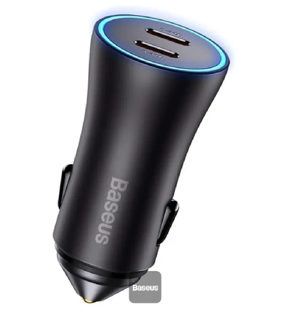 تصویر  شارژر فندکی باسئوس مدل Golden Contactor Pro Dual Fast Charger C+C توان 40 وات