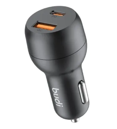 تصویر  شارژر فندکی بودی مدل CC108TB توان 38 وات با خروجی USB و USB-C