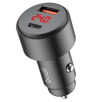 شارژر فندکی بودی مدل CC601B توان 30 وات با خروجی USB و USB-C