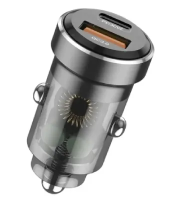 شارژر فندکی بودی مدل CC633B توان 30 وات با خروجی USB و USB-C