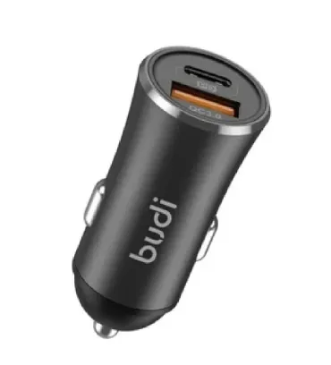 شارژر فندکی بودی مدل CC627TB توان 20 وات با خروجی USB و USB-C