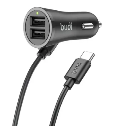 تصویر  شارژر فندکی بودی مدل CC068TB1 توان 17 وات با خروجی USB به همراه کابل USB-C