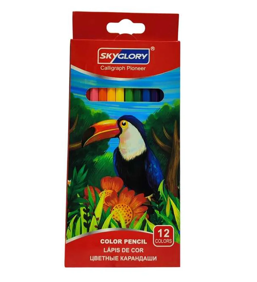 تصویر  مداد رنگی 12 تایی اسکای گلوری