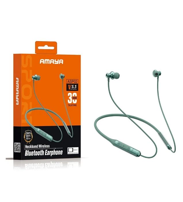 تصویر  هندزفری بلوتوثی گردنی آمایا مدل ASP02 تصویر  هندزفری بلوتوثی گردنی آمایا مدل ASP02