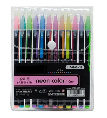 تصویر  خودکار نئون کالر رنگ پاستلی کد NP بسته 12 عددی