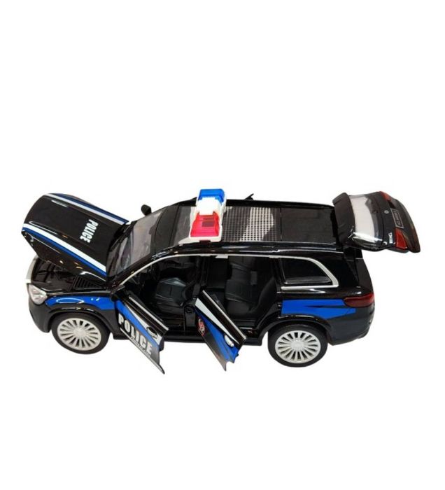 تصویر  ماشین اسباب بازی پلیس مدل مرسدس GLS-C دودزا فلزی