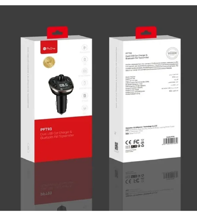 تصویر  شارژر فندکی و پخش کننده اف ام خودرو پرووان مدل PFT93