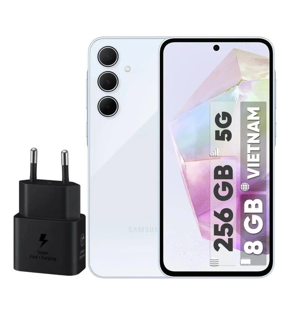 تصویر  گوشی موبایل سامسونگ مدل گلکسی A35 ظرفیت 256 گیگابایت رم 8 گیگابایت به همراه شارژر سامسونگ - ویتنام