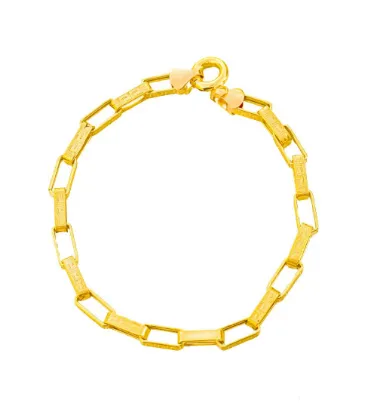 تصویر  دستبند طلا زنانه 18 عیار مدل مستطیلی  - 6.5 گرم