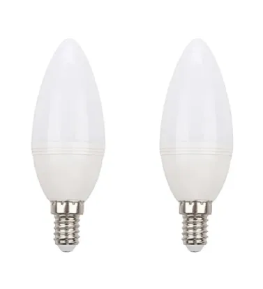 تصویر  لامپ ال ای دی 6 وات مدل شمعی پایه E14 بسته 2 عددی