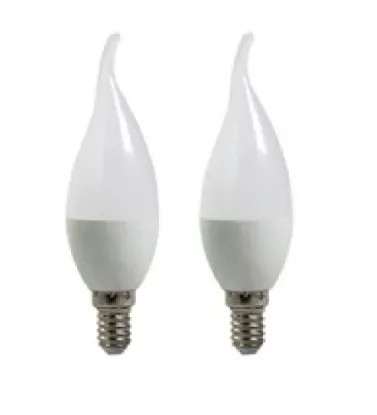 تصویر  لامپ ال ای دی 6 وات مدل اشکی پایه E14 بسته 2 عددی