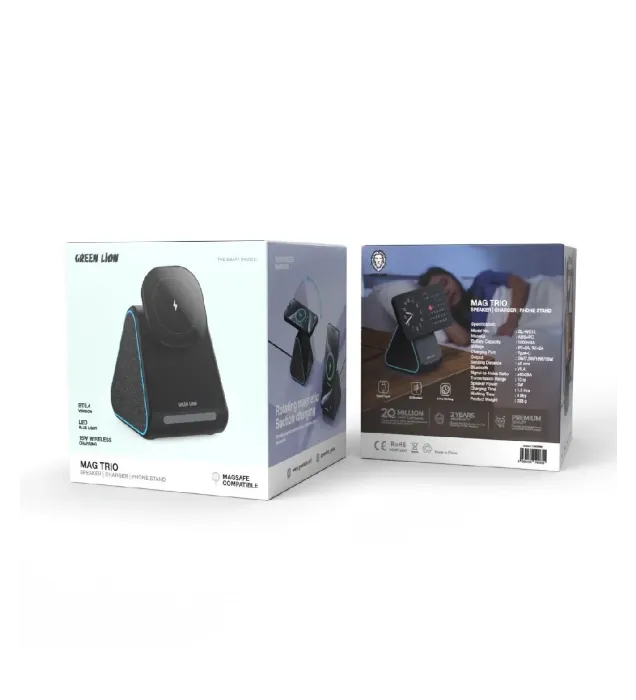 تصویر  شارژر وایرلس 3 در1 گرین لاین مدل مگ تریو