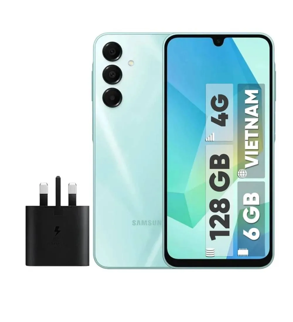 تصویر  گوشی موبایل سامسونگ مدل گلکسی A16 4G ظرفیت 128 گیگابایت رم 4 گیگابایت به همراه شارژر 25 وات سامسونگ - ویتنام