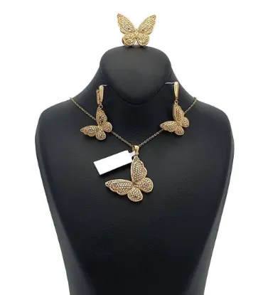 تصویر  ست طلا زنانه 18 عیار مدل پروانه - 13.5 گرم