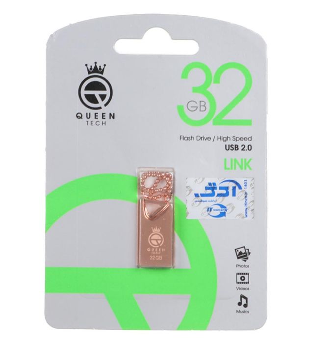 تصویر  فلش مموری کوئین مدل LINK USB 2.0 ظرفیت 32 گیگابایت