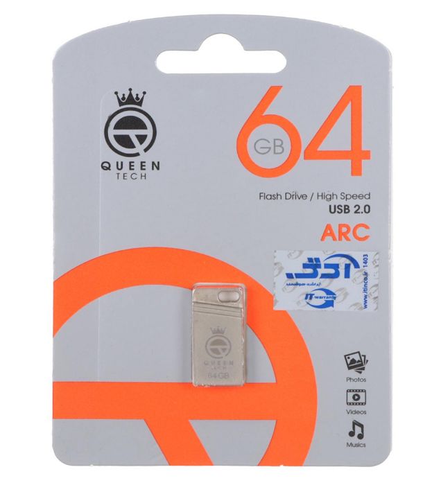 تصویر  فلش مموری کوئین مدل Arc USB 2.0 ظرفیت 64 گیگابایت