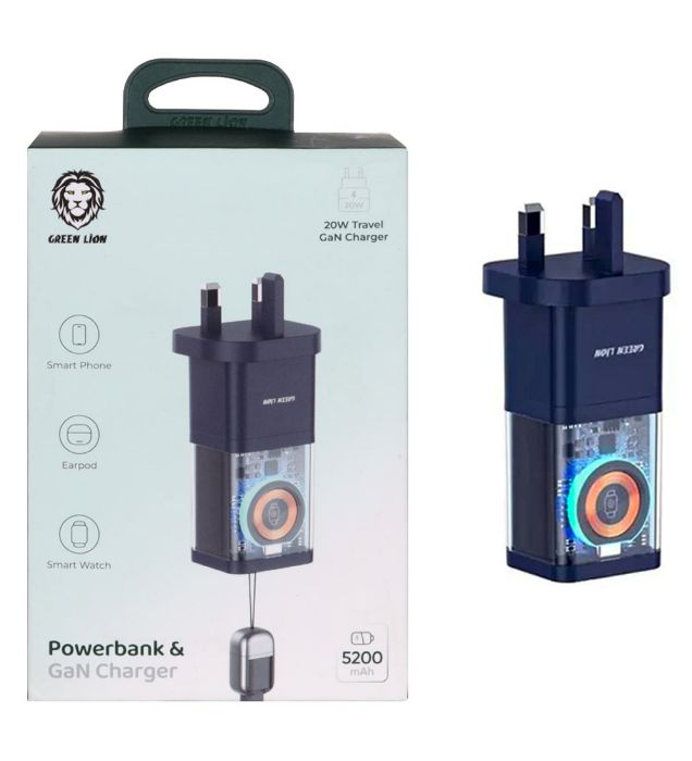 تصویر  پاوربانک 20W گرین لاین مدل GNPBGANCH5K ظرفیت 5200 میلی آمپر ساعت