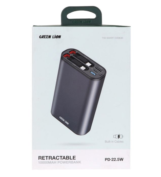 تصویر  پاوربانک 22.5W گرین لاین مدل GNRT10KPB ظرفیت 10000 میلی آمپر ساعت